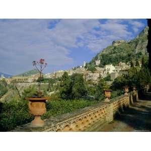 View Over City from the Public Gardens, Taormina, Sicily 