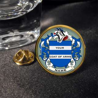 Coat of Arms Family Crest Surname Lapel Pin Badge  
