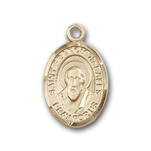   Medal with St. Francis de Sales Charm and Godchild Pin Brooch Jewelry