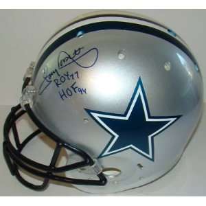 Tony Dorsett SIGNED Cowboys Pitt Helmet 1/1 JSA