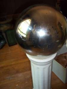 Vintage Gazing Ball Globe & Pedestal Lawn Ornament  