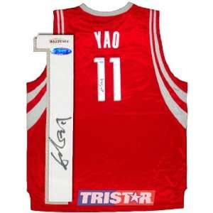 Yao Ming Houston Rockets Autographed Authentic Red Away Jersey