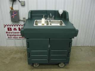   portable hand sink w/ water pump, heater, storage and waste tanks