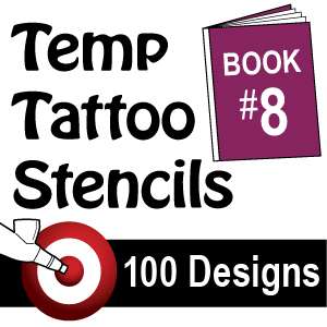 Airbrush Temporary Tattoo Stencil Art Design Set Book 8  