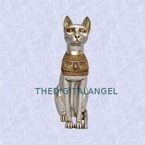 Egyptian Bastet statue Cat Goddess sculpture w scarab (Digital Angel 