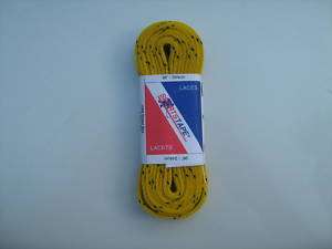 Hockey Skate Laces 96   244cm YELLOW   WIDE WAXED  