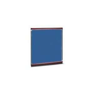  Quartet 8 x 4 Blue Fabric Bulletin Board with Mahogany 