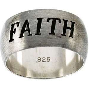  Designer Jewelry Gift Sterling Silver Antiqued Half Round Faith 