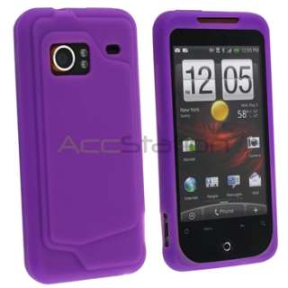 For HTC Droid Incredible Car+Wall Charger+Purple Case  