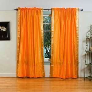   Rod Pocket Sheer Sari Curtain Panel (India)   Pair