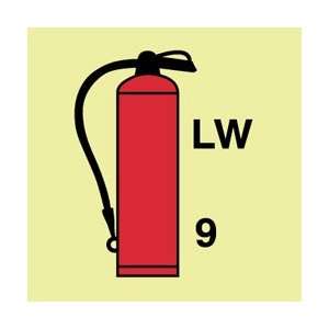 IMO154R   IMO, Symbol, Fire Extinguisher   Foam, 6 X 6, Glow Rigid 