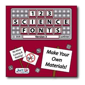  1, 2, 3 Science Fonts, Version 3 Software