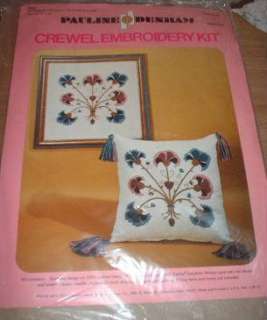 Vintage JACOBEAN BOUQUET Embroidery KIT Pillow DENHAM  