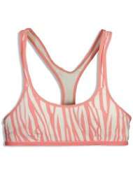 cc girl girls reversible racerback zebra stripe sports bra coral pink 