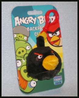 angry birds backpack clip keychain black new with tag please see our 