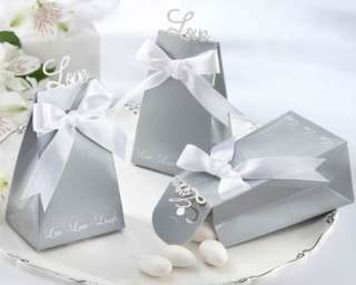 96 Silver Live Love Laugh Wedding Reception Favor Boxes  