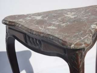 Louis XV walnut marble top corner table circa 1920s  