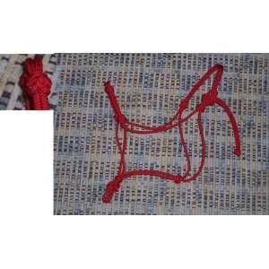  red clinician endorsed rope horse halter with extra  nose 