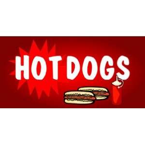  3x6 Vinyl Banner   Hot Dogs Red 