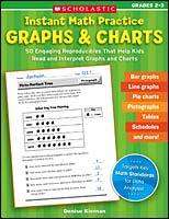 GRAPHS & CHARTS Math Practice Gr 2, 3 Scholastic NEW 9780439629232 