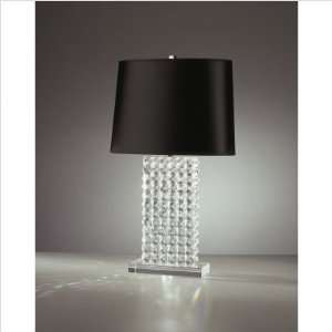 Robert Abbey Hayworth Crystal Table Lamp with Black Shade