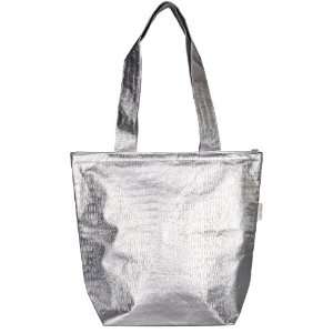 Sachi Insulated Fashion Lunch Bag, Style 161 128, Silver Tote  