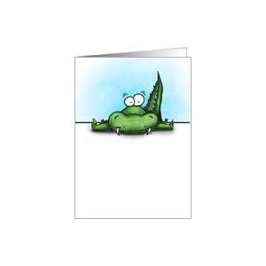  Cartoon Alligator Splat Miss You Card Card Health 