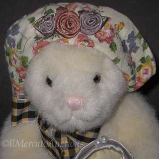   CREAMPUFFS Plush Cream Teddy Bear Stuffed Animal Toy Hat Purse  