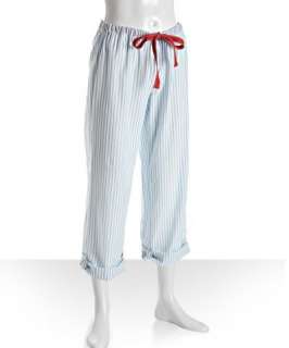 PJ Salvage denim striped cotton Americana cuffed pajama pants