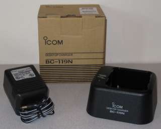 Icom BC 119N Desktop Radio Battery Charger + BC 145A AC Adapter/Power 