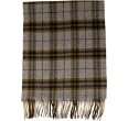 style #303380402 heather grey plaid cashmere fringe scarf
