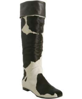 Giuseppe Zanotti cow printed calf hair pull on flat boots  BLUEFLY up 