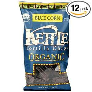 Kettle Brand Certified Organic Tortilla Chips, Blue Corn, Case of 12 8 