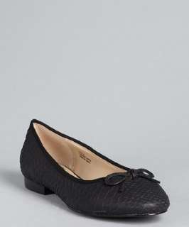 Pour la Victoire black snake embossed leather Licia flats   