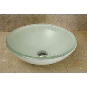   * Bathroom Lavatory Glass Vessel Sink with drain and mounting ring