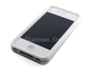 Hard Rubberized Plastic Case Cover for Apple iPhone 4 4S White  