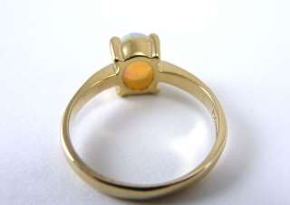 14K Yellow Gold Ring White Opal Size 5.75  