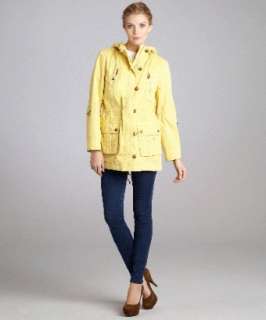 Marc New York citron yellow twill convertible hooded parka   