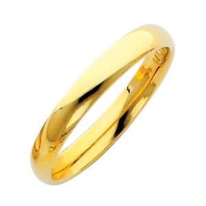  14K Yellow Gold 3mm COMFORT FIT Plain Wedding Band Ring for Men 