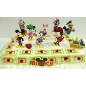 11 Piece Birthday Cake Topper Set Featuring Mickey Mouse, Minnie Mouse 