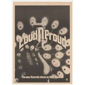  1974 Nazareth Loud N Proud A&M Records Album Promo Print 