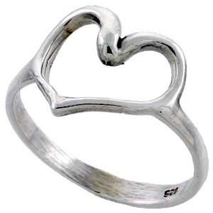  Sterling Silver Heart Cut Out Ring (Available in Sizes 6 