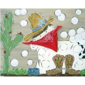  Rr   Bathtub Cowboy Hand Painted Art Baby