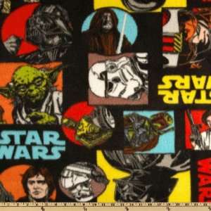  58 Wide Star Wars Fleece Characters Black Fabric By The 