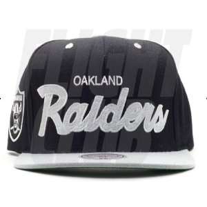  Vintage Oakland Raiders Flatbill Snapback Cap Black Grey 