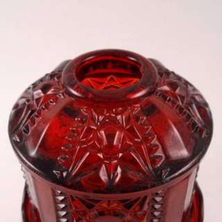 Indiana Glass Ruby Red Fairy Light Candle Lamp  