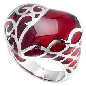  Red Heart Sterling Silver Ring For Women Size 5 Jewelry