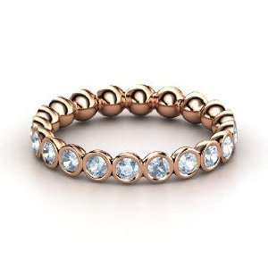    Pod Eternity Band, 14K Rose Gold Ring with Aquamarine Jewelry