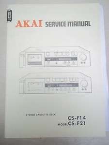   Service/Repair Manual~CS F14/F21 Cassette Tape Deck~Original  