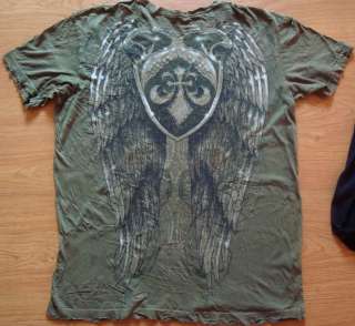 AFFLICTION T Shirt Tattoo Tapout Designer MMA MENS Wing L  